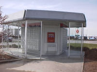 The Airport Postal Outlet kiosk.
